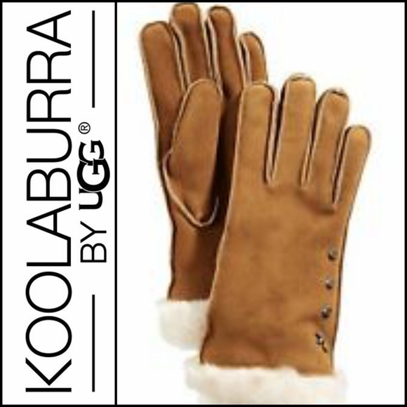 NEW! KOOLABURRA BY UGG Suede Faux Fur Gloves Small. - Picture 1 of 8